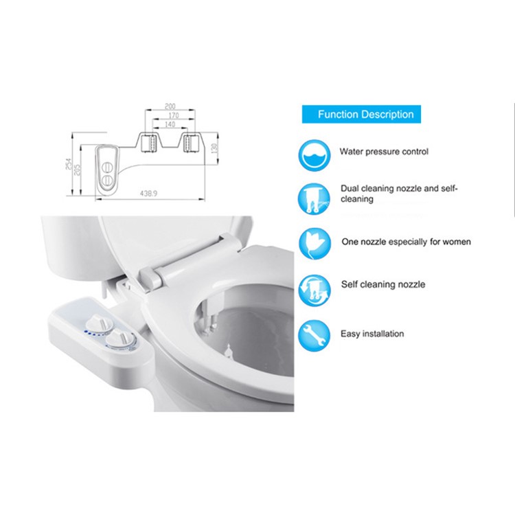Dual Nozzle Cold Water Cleaning Bidet Toilet Seat Women Washer Sprayer - North America 15/16 Standard Connector-3