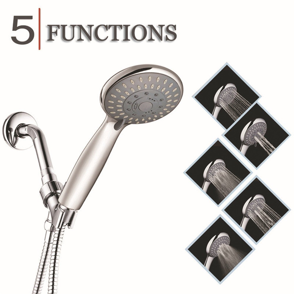 Bathroom 5 Way Multi-Function Water Saving Hand Held Shower Hose Shower Arm Set-2