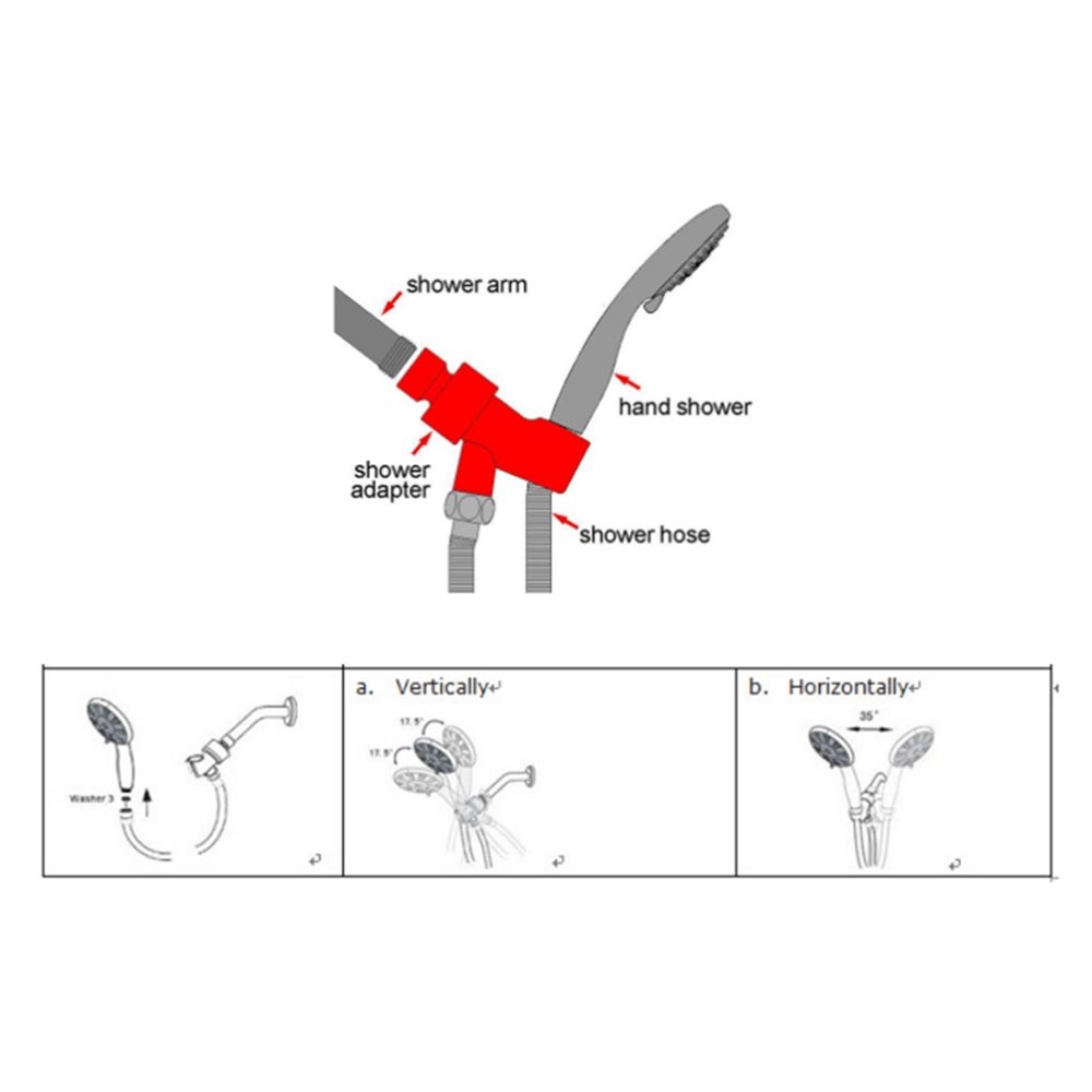 Bathroom 5 Way Multi-Function Water Saving Hand Held Shower Hose Shower Arm Set-15
