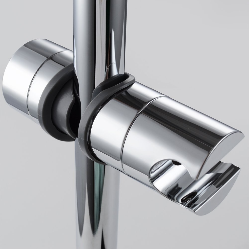 Universal Adjustable Chrome Shower Rail Head Slider Holder Bracket for 18-25mm Hose - Grey-6