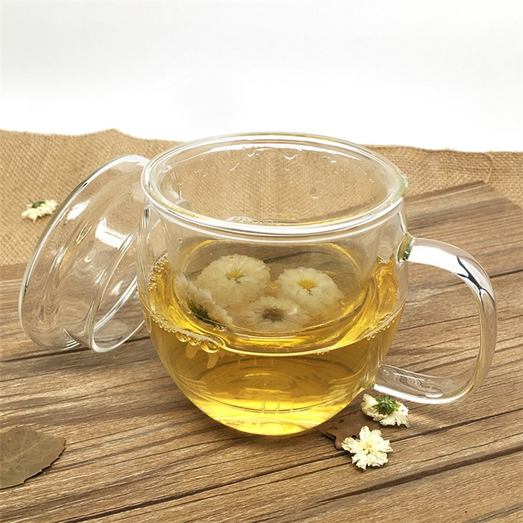 Tasse À Thé En Verre À Mur Simple De 450ML Avec Couvercle Et Panier À Infusion-5