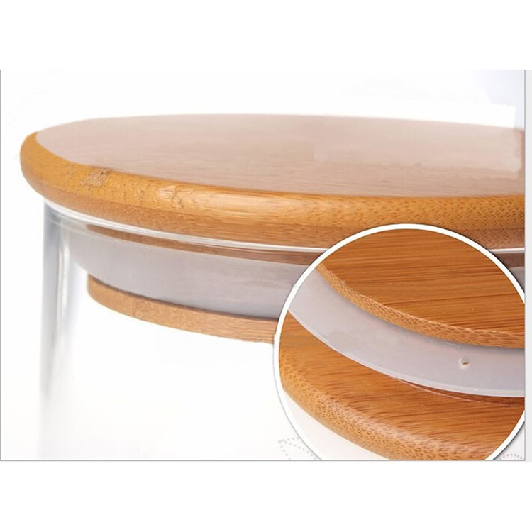 475ML Double Wall Tea Glass Mug with Bamboo Lid-3