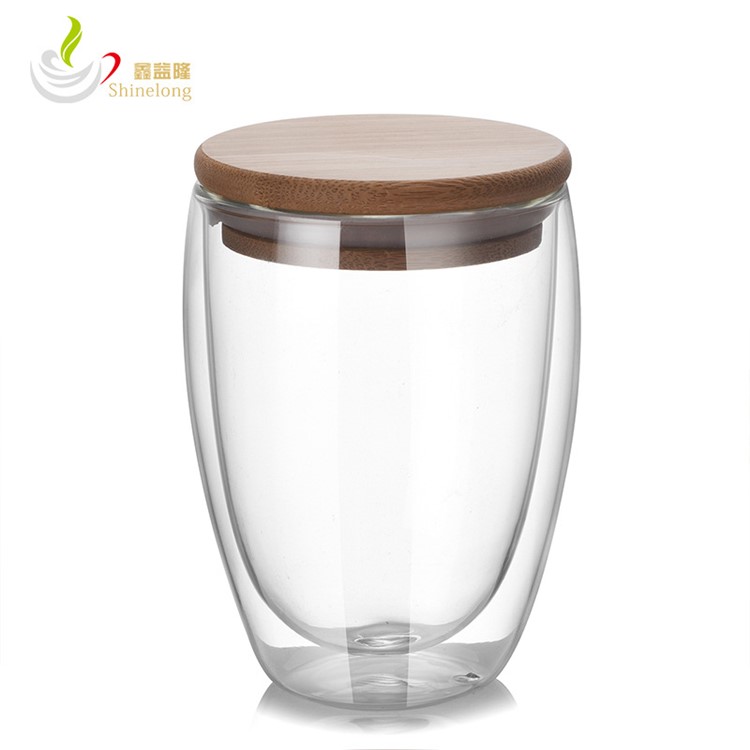 350ML Double Wall Coffee Tea Cup with Bamboo Lid-4
