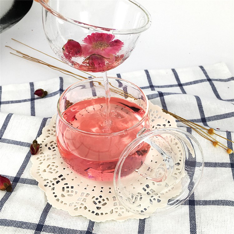 300ML Tea Glass Mug with Lid and Infuser Basket-4