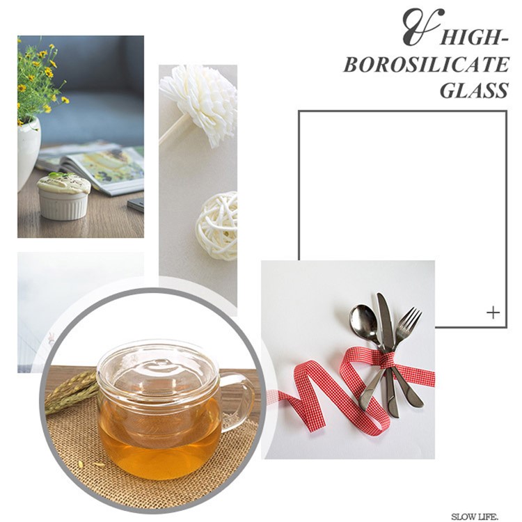 300ML Tea Glass Mug with Lid and Infuser Basket-6
