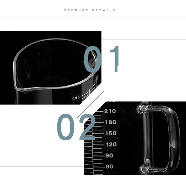 350ml High Borosilicate Glass Measuring Cup with Scale Liquid Powder Milk Cup-6