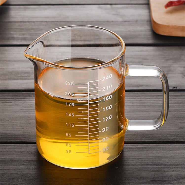 500ml High Borosilicate Glass Measuring Scale Liquid Powder Milk Cup with Lid-3