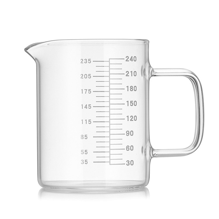 800ml High Borosilicate Glass Measuring Scale Liquid Powder Milk Cup with Lid-2
