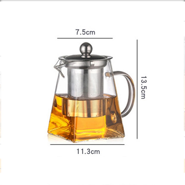 450ML High Borosilicate Glass Tea Pot with Removable 304 Stainless Steel Infuser-7