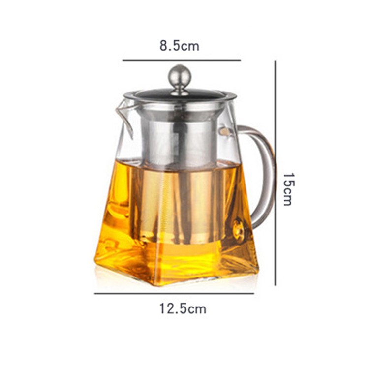 650ML High Borosilicate Glass Tea Pot with Removable 304 Stainless Steel Infuser-7