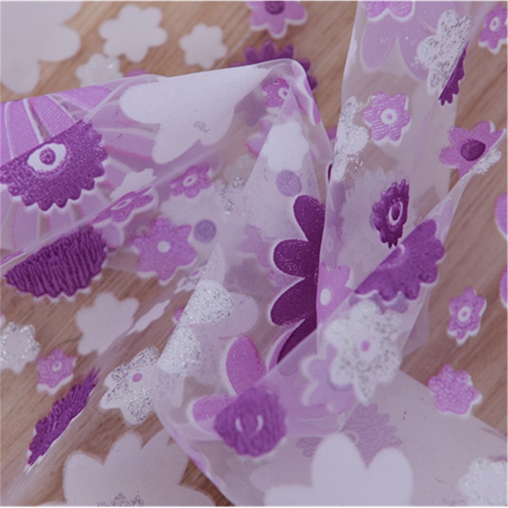 200x270 Cm Elegante Impressão Floral Voile Janela De Janela Sala De Cortina Drapeamento Divisor - Roxo-4