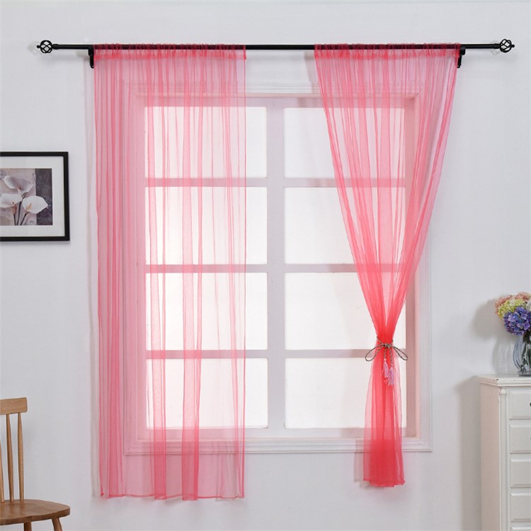 100 x 150cm Stylish Window Gauze Curtain Party Room Drape Divider - Watermelon Red-2
