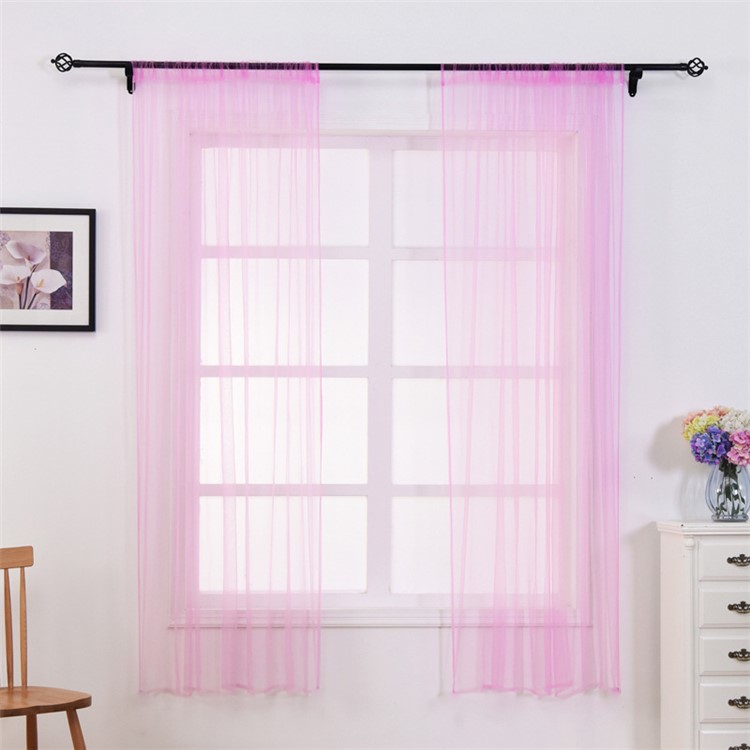 100 x 150cm Stylish Window Gauze Curtain Party Room Drape Divider - Pink-1