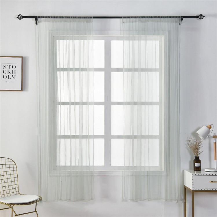 100 x 150cm Stylish Window Gauze Curtain Party Room Drape Divider - Grey-1