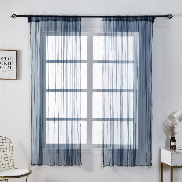 100 x 150cm Stylish Window Gauze Curtain Party Room Drape Divider - Bluish Grey-1