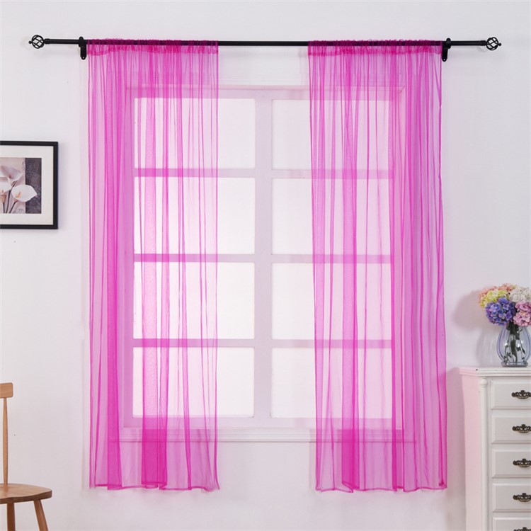 100 x 150cm Stylish Window Gauze Curtain Party Room Drape Divider - Rose-1
