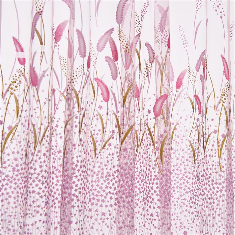Setaria Viridis Sheer Cortina Haste Bolso Gaze Cortina De Voile, Tamanho: 100 X 270 Cm - Rosa-1