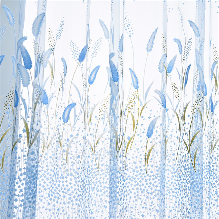 Setaria Viridis Sheer Curtain Rod Pocket Gauze Voile Curtain, Size: 200 x 270cm - Blue-1