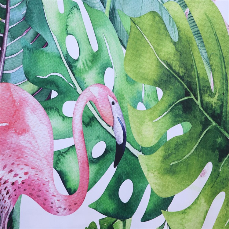 Tropical Leaves Flamingo Home Decor Bedroom Curtain Window Drape - Size: 130x180cm-3