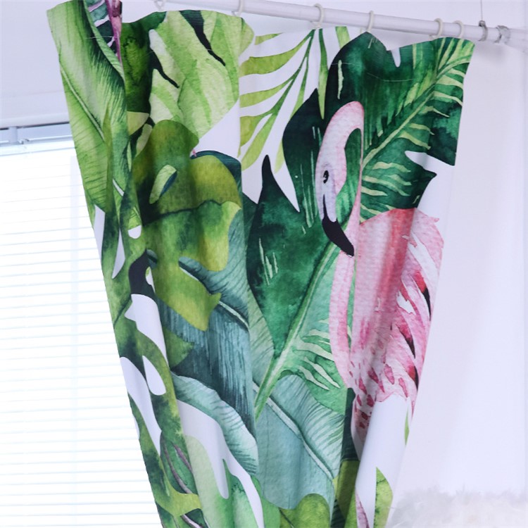 Tropical Leaves Flamingo Home Decor Bedroom Curtain Window Drape - Size: 130x180cm-5