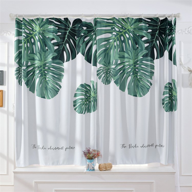 Banana Leaf Pattern Window Curtain Hook Drape Curtain, Size: 1 x 1.3m-3