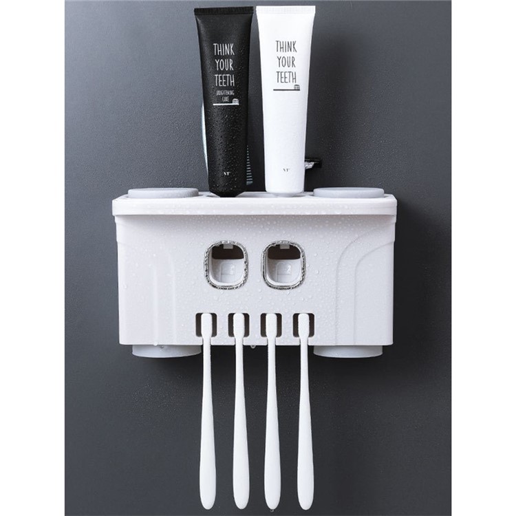 Wall-Mounted Adhensive Toothbrush and Toothpaste Holder Toothpaste Dispenser (Color Random)-10