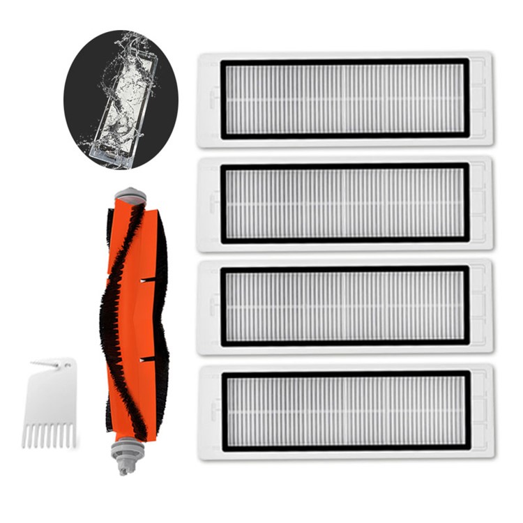 XM030 4 x M001 Filters + M002 Main Brush with Cleaning Comb Accessories Kit for Xiaomi Mijia Xiaowa Roborock Vacuum Cleaner-1