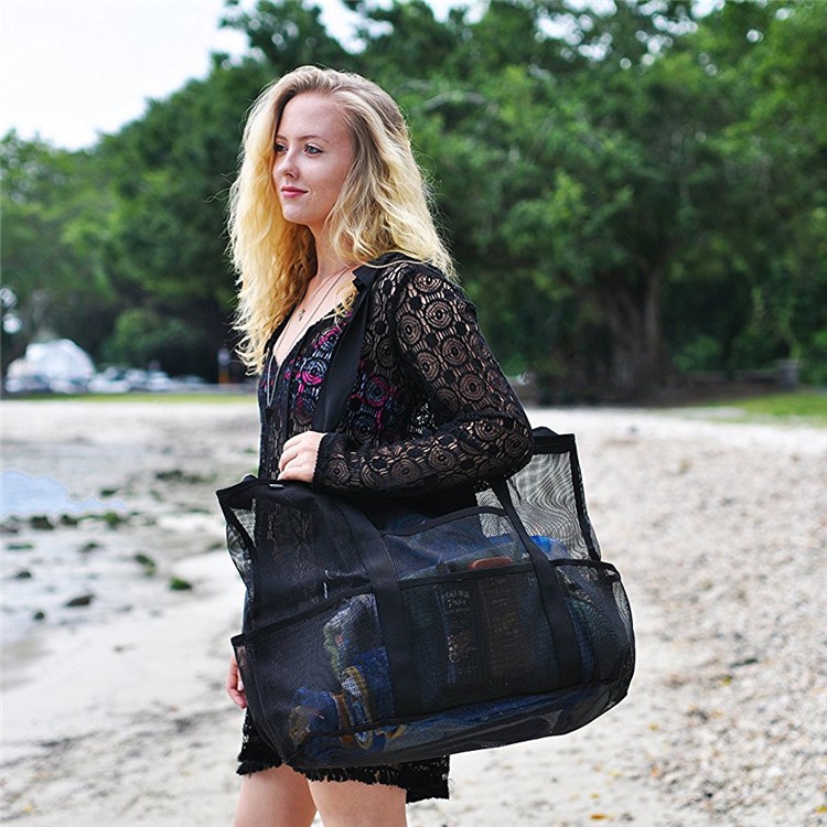 Mesh Beach Pool Tote Taschen Umhängetasche-1