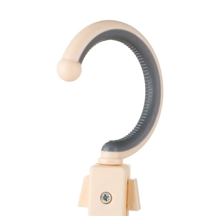 Folding Magic Hanger Space Saving Multi Hook Organizer Clothes Wardrobe Hanging - Beige-10