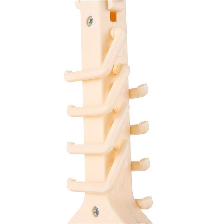 Folding Magic Hanger Space Saving Multi Hook Organizer Clothes Wardrobe Hanging - Beige-8