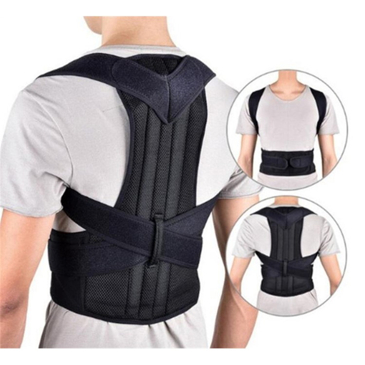 Fully Adjustable Back Brace Posture Corrector for Men and Women - Black / Size: XXL