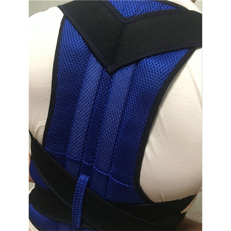 Fully Adjustable Back Brace Posture Corrector for Men and Women - Blue / Size: S