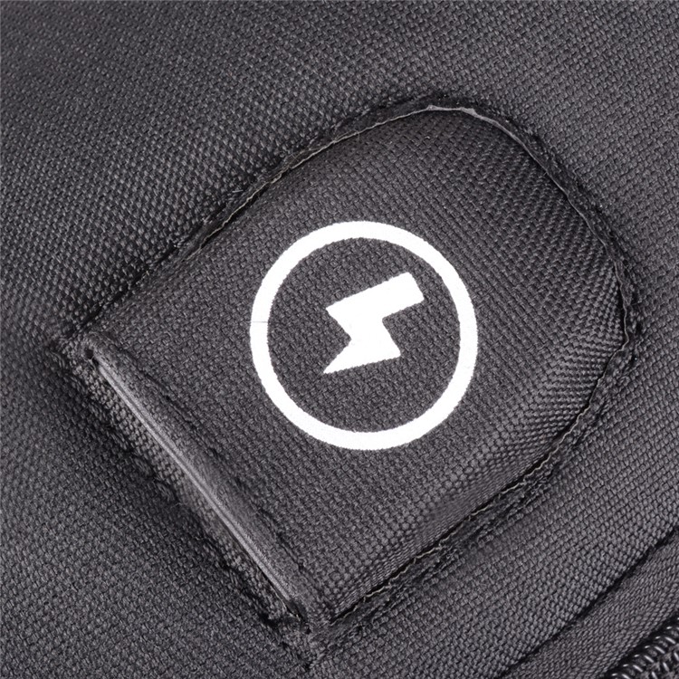 Sac Bandoulière Sac À Bandoulière Avec Port De Chargeur USB Et Trou Pour Casque Pour Homme - Tout Noir-8