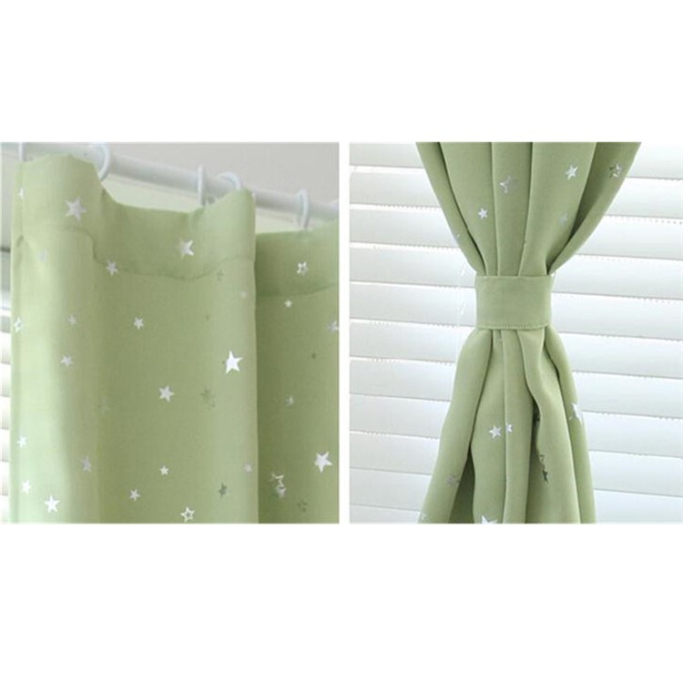 Star Pattern Window Curtain Living Room Bedroom Balcony Curtain, Size: 1 x 1.3m - Green-4