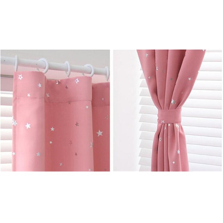 Star Pattern Window Curtain Living Room Bedroom Balcony Curtain, Size: 1 x 2m - Pink-4