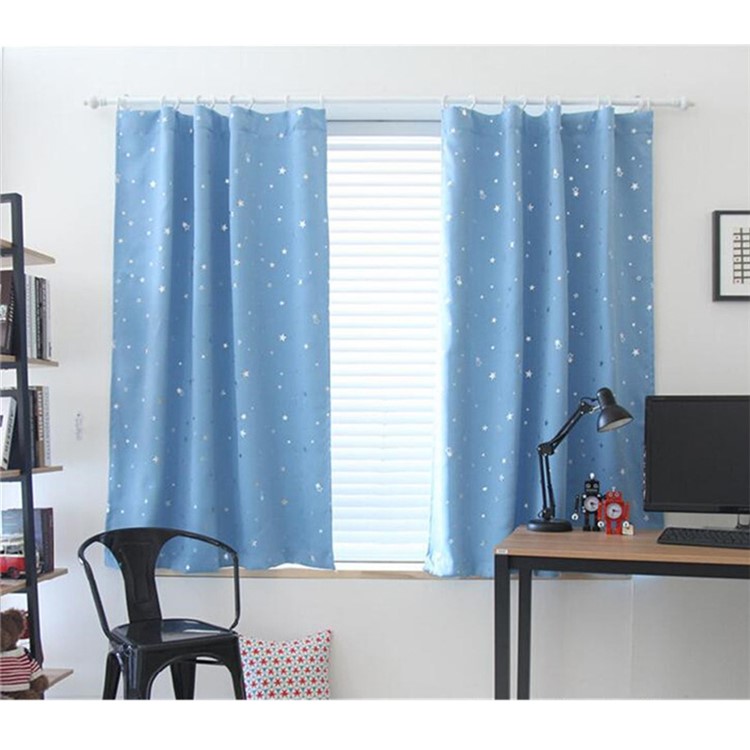 Star Modèle Fenêtre Rideau Salon Chambre À Coucher Balcon Rideau, Taille: 1 X 2m - Bébé Bleu-1
