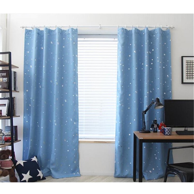 Star Modèle Fenêtre Rideau Salon Chambre À Coucher Balcon Rideau, Taille: 1 X 2m - Bébé Bleu-3
