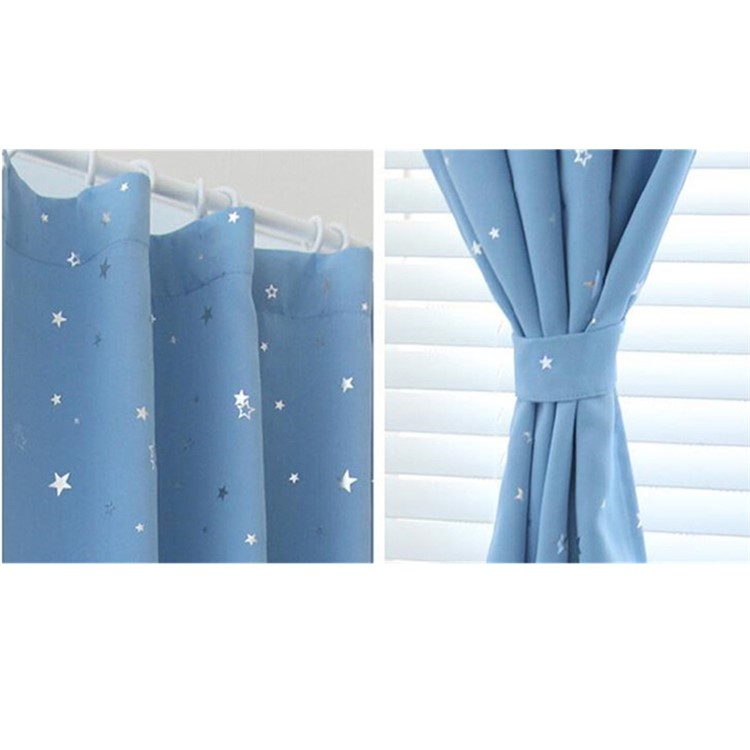 Star Modèle Fenêtre Rideau Salon Chambre À Coucher Balcon Rideau, Taille: 1 X 2m - Bébé Bleu-4