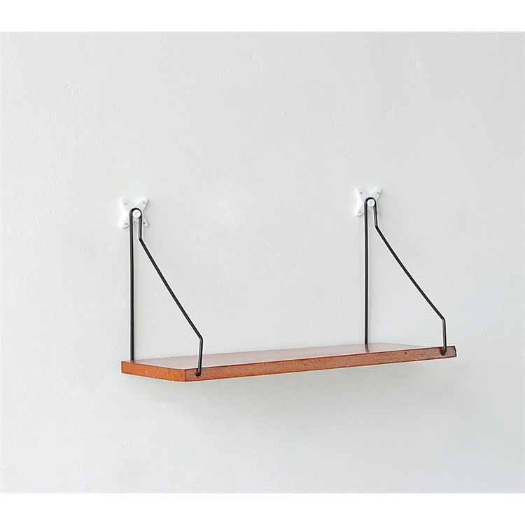 Wood Wall Holder Rack Wall Shelf Partition Kitchen Wall Frame Hanging - Yellow / Size: M
