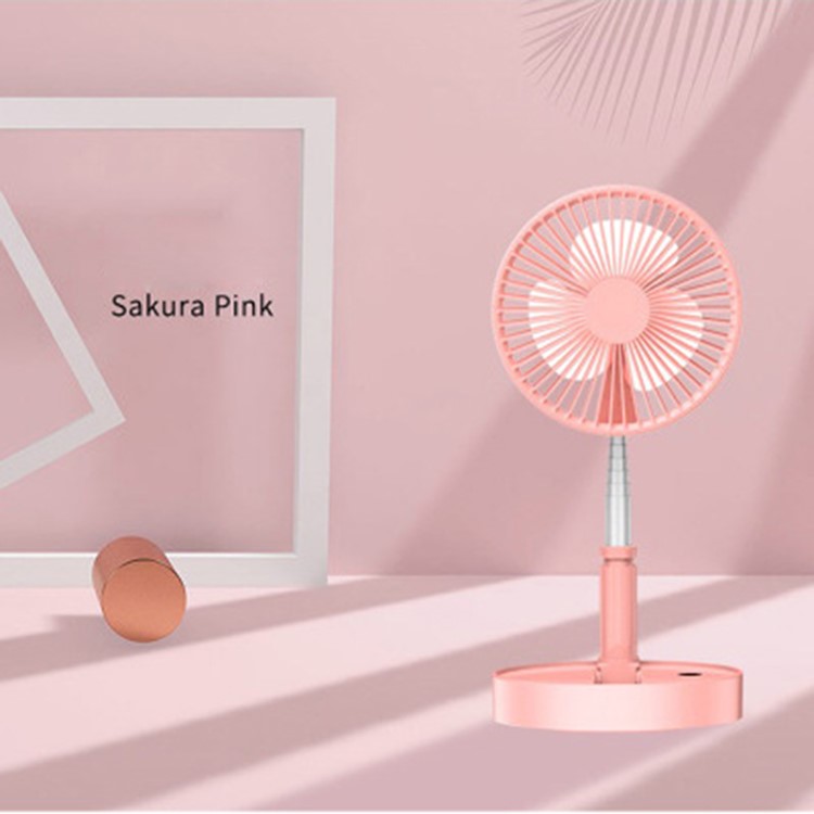 Portable Telescopic Foldable Freestanding Pedestal Cooling Fan Cooler - Pink-1