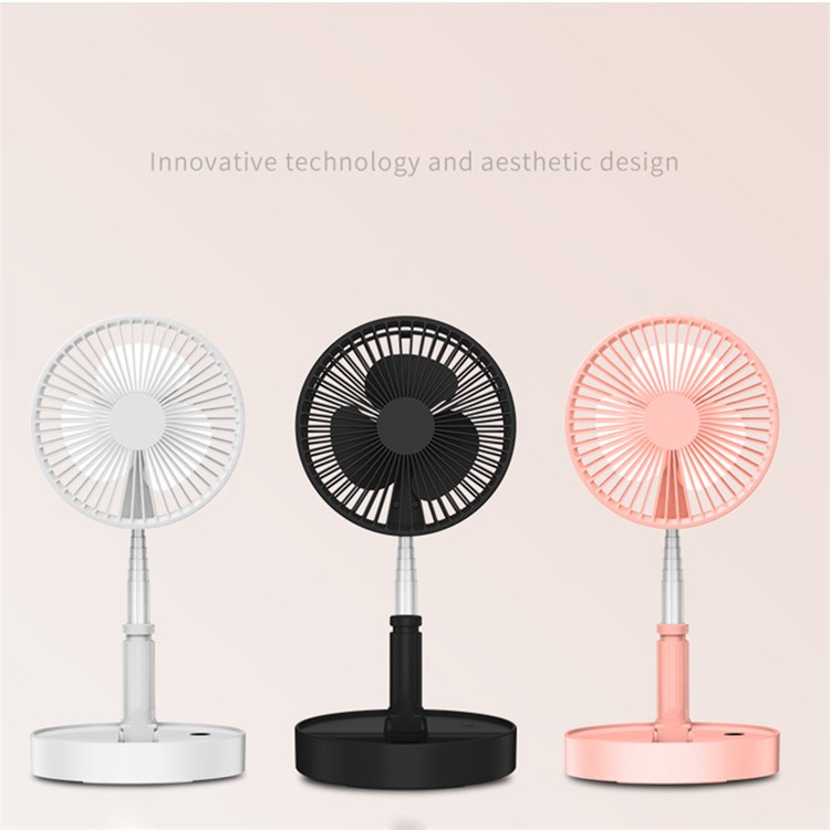 Portable Telescopic Foldable Freestanding Pedestal Cooling Fan Cooler - Pink-2