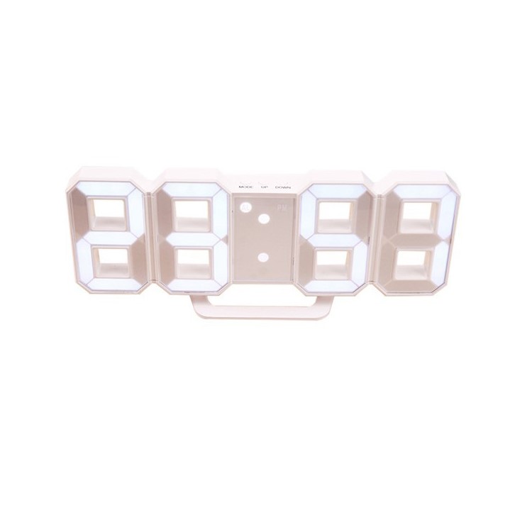 Electric LED Light Easy-to-read Clock with Adjustable Brightness - White-2