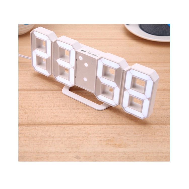 Electric LED Light Easy-to-read Clock with Adjustable Brightness - White-4