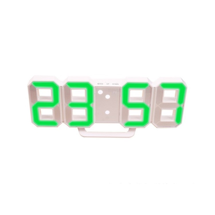 Electric LED Light Easy-to-read Clock with Adjustable Brightness - Green-1