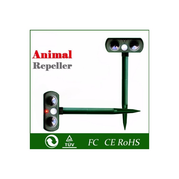 Solar Power Dual Ultra Sonic Garden Pest Repeller Cat Dog Fox Animal Deterrent-10