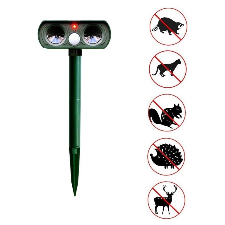 Solar Power Dual Ultra Sonic Garden Pest Repeller Cat Dog Fox Animal Deterrent-5