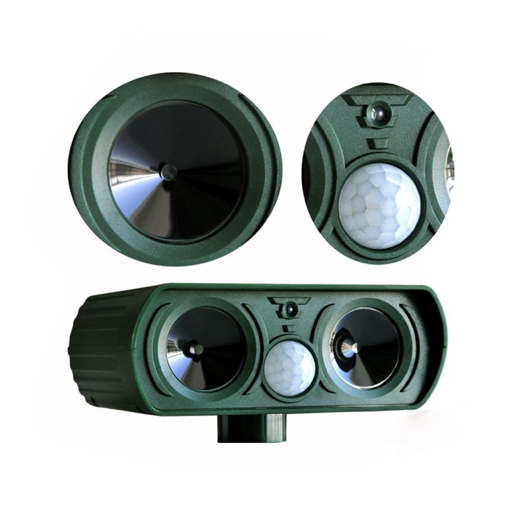 Solar Power Dual Ultra Sonic Garden Pest Repeller Cat Dog Fox Animal Deterrent-6