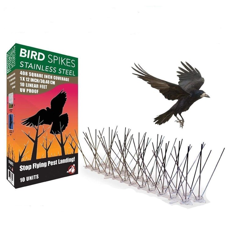 5Pcs/Set Flexible Stainless Steel 50CM Extra-Long Birds Spikes for Balcony, Wall, Flower Pot,-1