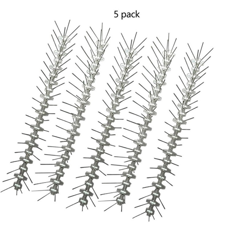 5Pcs/Set Flexible Stainless Steel 50CM Extra-Long Birds Spikes for Balcony, Wall, Flower Pot,-2