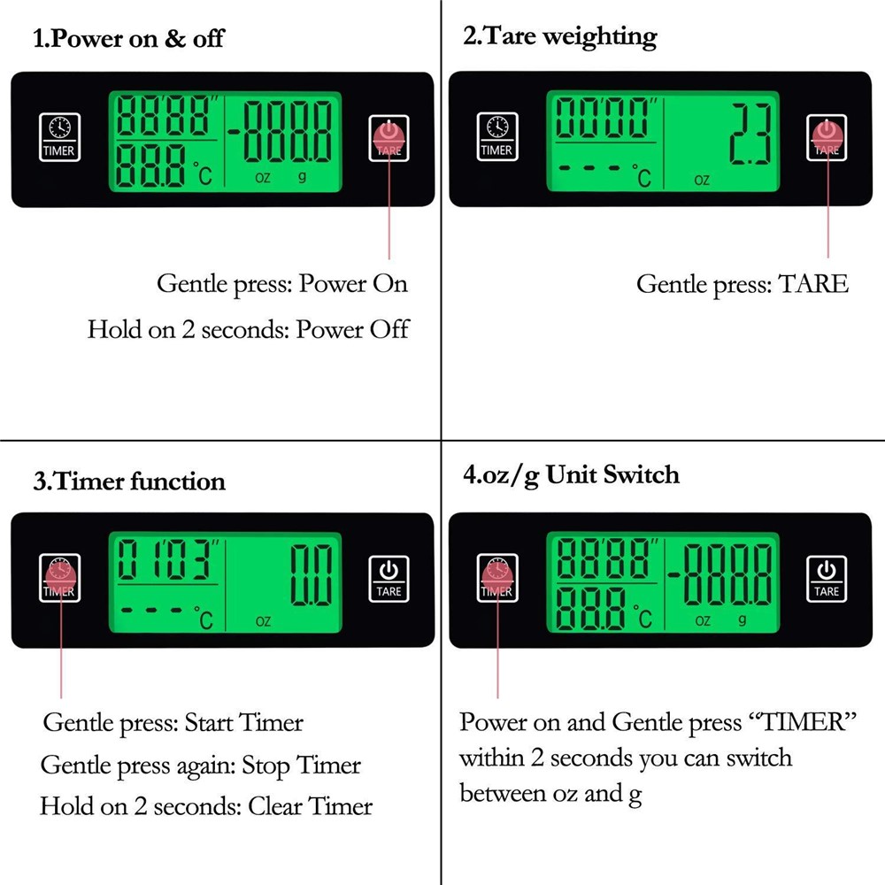 Digital Mini Scale 3kg 0.1g Pocket Electric Weight Grams with LCD Backlit Display and Temperature Probe-8